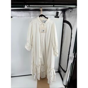 LISA MARIE FERNANDEZ X TARGET Ric Rac Shirt Midi Dress White Size 20W NWT